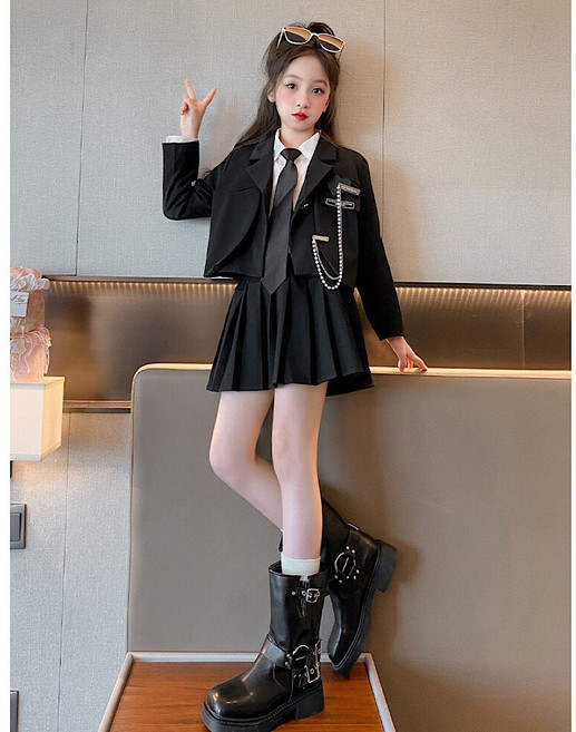 다솜 주니어 여아 봄 가을 패션캐주얼 정장 쓰리피스 상하복 세트 이든파인