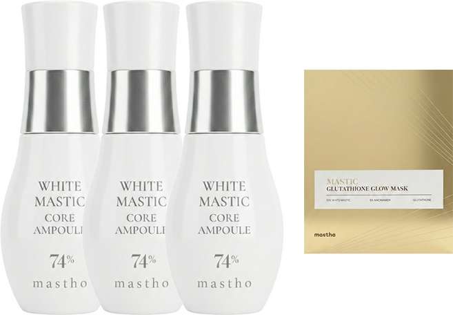 매스티나 시즌4 화이트매스틱 코어 기미앰플 30m 3병 + 마스크팩 4매, 30ml