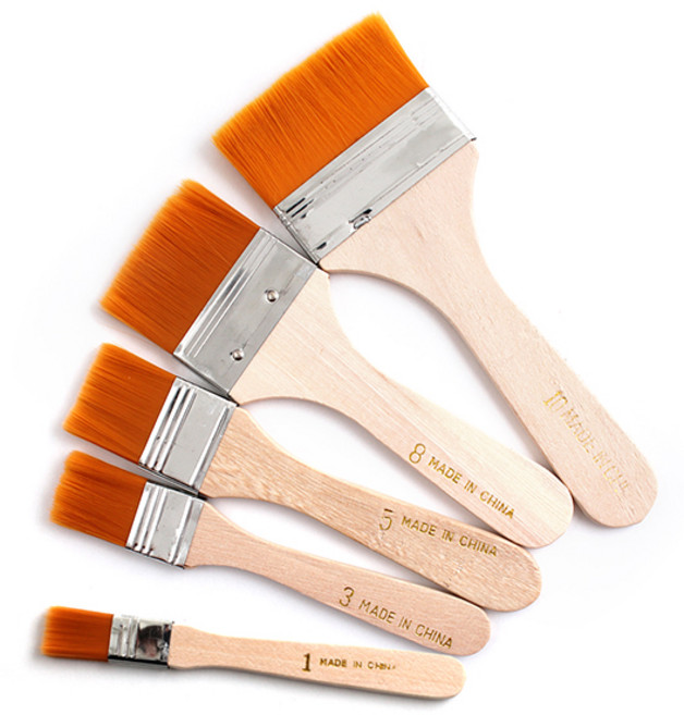 [아이디몬] 백붓 1호 3호 5호 8호 10호 평 구성 페인트 납작 바탕 막 붓, 1개