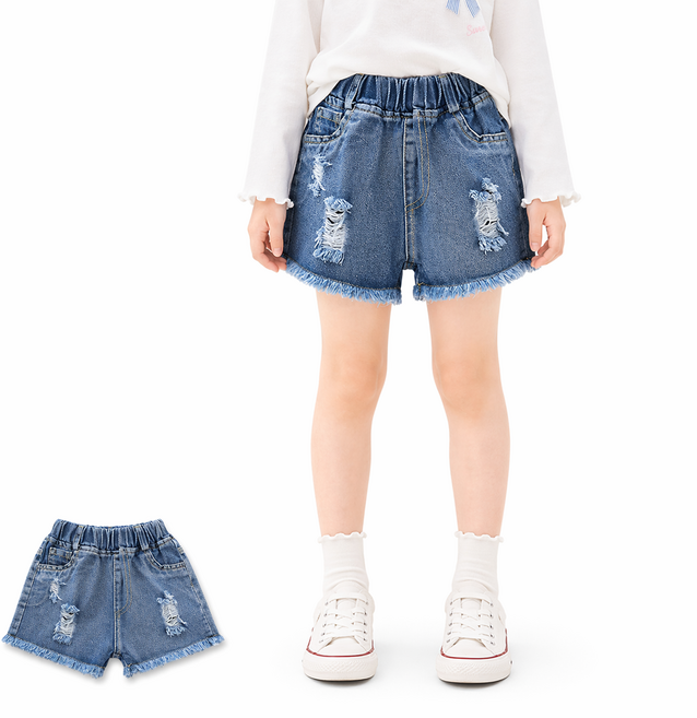 유아 여아 데님 쇼츠 반바지 봄 여름 데일리룩 등원룩