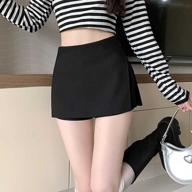 와이드 밀릭 여성 A라인 슬림 미니 스커트