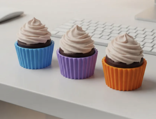 컵케이크 클리커 피젯토이 기계식 스위치 스트레스 해소 딸깍이 3D프린팅 클릭커 발렌타인 데이 선물, 1개, 활기찬 오랜지