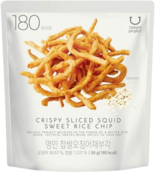 [딜라이트 프로젝트] 명인 찹쌀 오징어채 부각 | 오징어 튀김, 2개, 50g