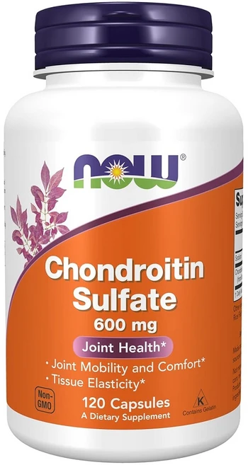 NOW Chondroitin Sulfate 600 mg 콘드로이친 황산염 120캡슐, 120정, 1개 - 쿠팡