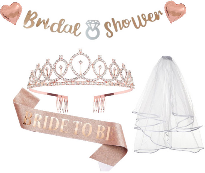 연지마켓 브라이덜샤워 셀프 웨딩 소품 5종 세트, 01) 하트, 1세트, 로즈골드