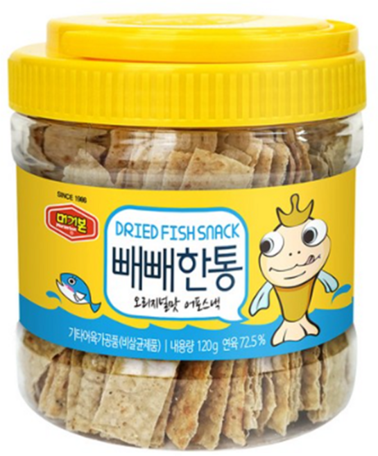 머거본 빼빼한통 오리지널맛 어포스낵, 120g, 1개