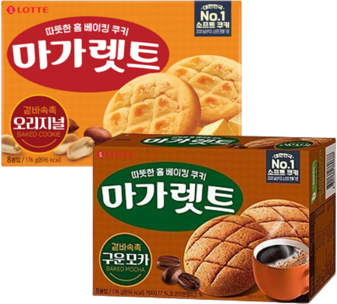 롯데제과 마가렛트 오리지널 176g 1개 + 구운모카 176g 1개 (총2개), 2개, 상세페이지 참조