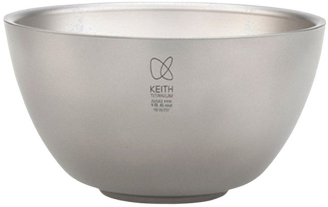 Keith 鎧斯 Ti5355 純鈦輕量雙層碗 850ml, 銀色, 1個