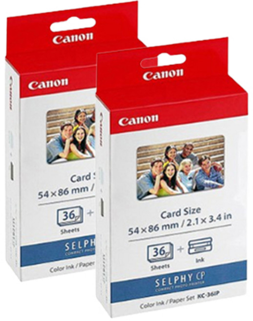 캐논 셀피 KC-36IP 카드 인화지 36매 2세트 신용카드 사이즈, KC-36IP 36매 2세트