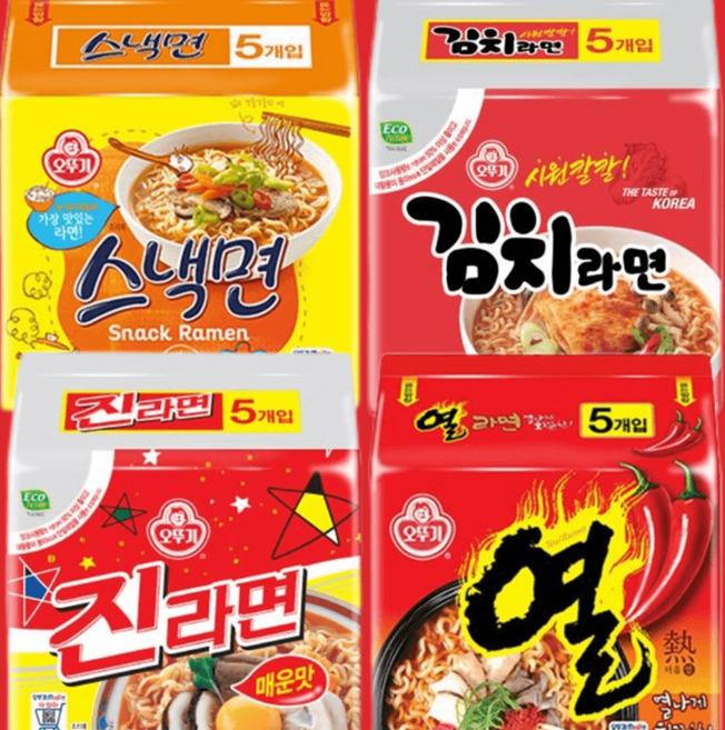 오뚜기 열라면 스낵면 4팩 모음