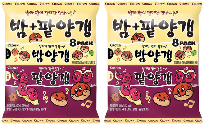 크라운 밤양갱 50g x 4p + 팥양갱 50g x 4p, 400g, 2개