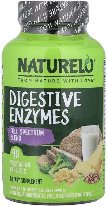 내추렐로 소화효소 풀 스펙트럼 블렌드 90 베지캡슐, 5개, 90정 - 쿠팡
