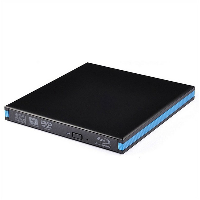 Blu-ray Burner Player USB 3.0 CD DVD MacBook Windows PC Laptop Desktop 용 외부 Bluray Drive Writer, 검은색