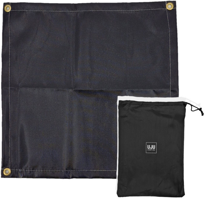 우주캠핑 방염매트 캠핑 화로대 난로 시트, M(50x50), 1세트, 블랙