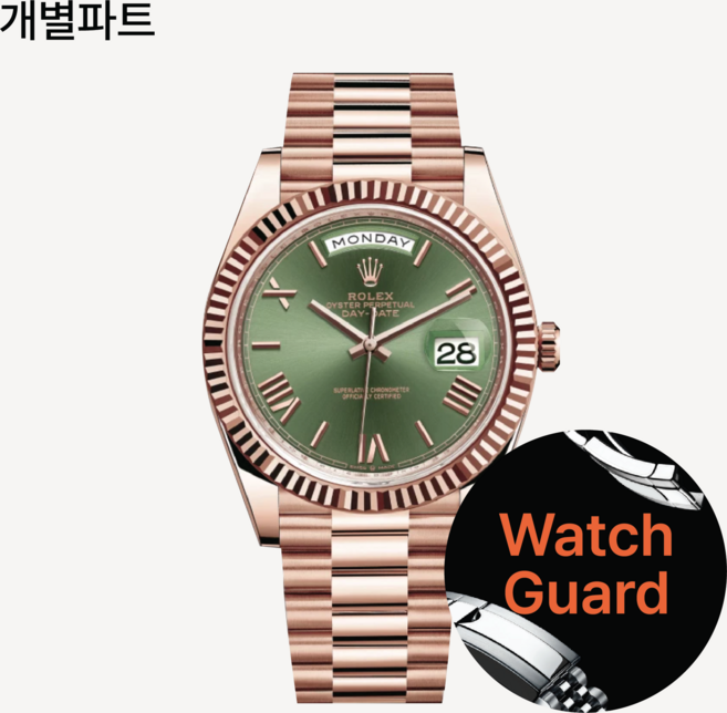 워치가드 (명품시계 보호필름) - 롤렉스 데이데이트 금통 주요 개별파트 3회분 세트 Ref. 228235 228236 228238 228239