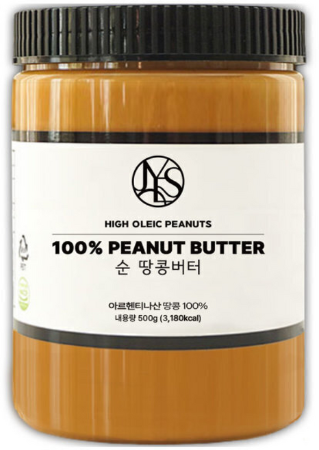 야스티 아르헨티나산 하이올레익 땅콩 100% 순 땅콩버터 크리미, 500g, 1개