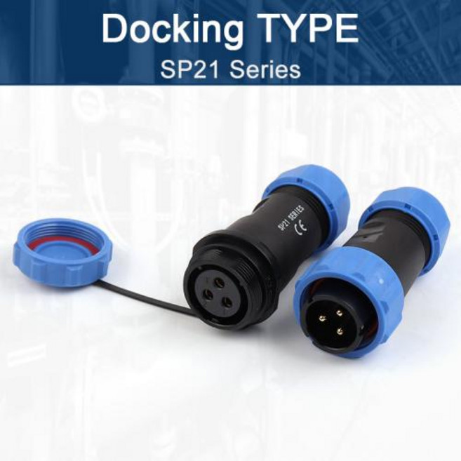 세트 방수 남성/여성 커넥터 핀 항공 2/3/4/5/6/7/9/10/12 패널 너트/플랜지/도킹 SP21 소켓 IP68 1 플러그 장착, 1 Set, 2P, Do ing TYPE, 1개