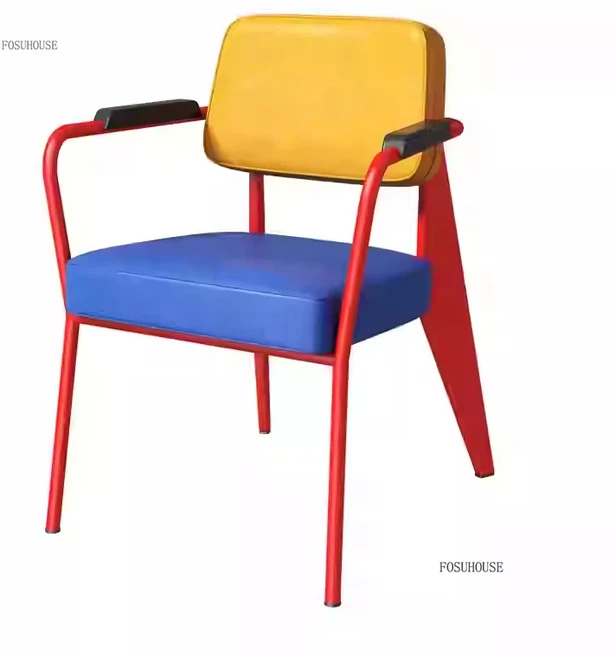 산업 스타일 가죽 식사 의자 홈 레트로 안락 북유럽 협상 N, 05 Arms-A chair