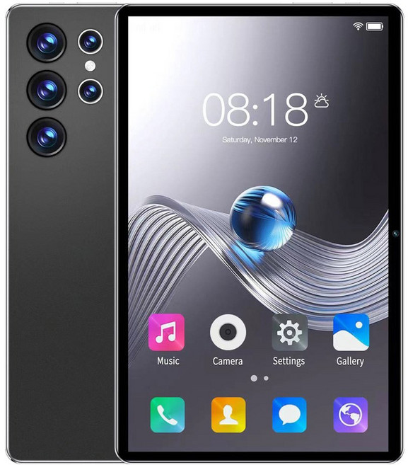 휴대용 경량 태블릿PC 2025년형 업그레이드 패드 10.1인치 안드로이드 태블릿 HD 디스플레이 옥타코어 4GB 램 64GB 저장용량 듀얼폰 통화 WiFi 구글 플레이 PC, 1)Black, EU