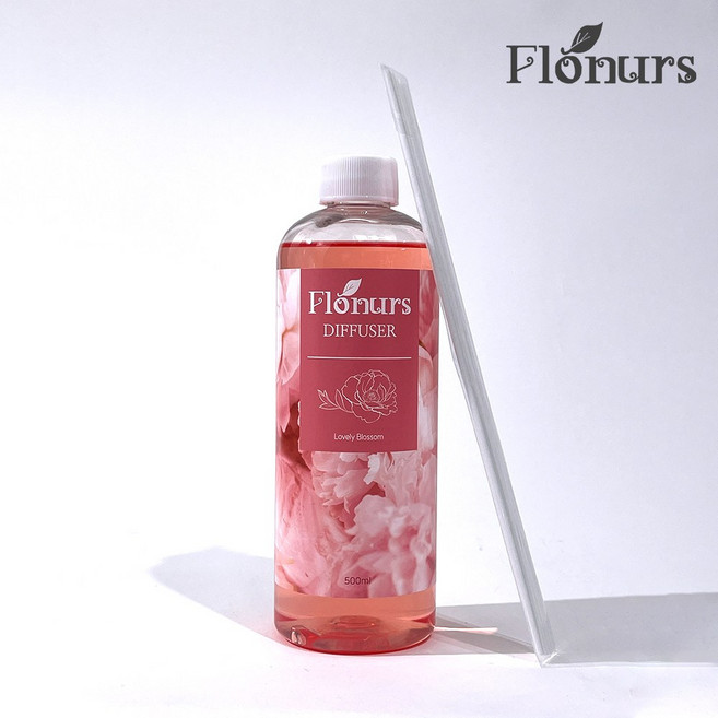 [리필] 플로너스 프리미엄 대용량 디퓨져 실내 인테리어 집들이선물용 호텔 디퓨저 퍼퓸, 1개, 500ml, 러블리 블라썸