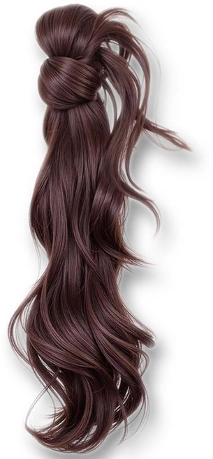 하이유니 [3초세팅] 여리여리 트위스트 사이드 로우 포니테일 집게 붙임머리 부분가발 40cm, 1개, 다크브라운