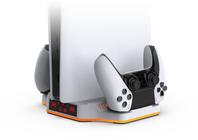DOBE PS5 슬림 쿨링스탠드 듀얼센스 컨트롤러 충전 플스5 거치대 플레이스테이션5, 화이트, 1개, TP5-3583