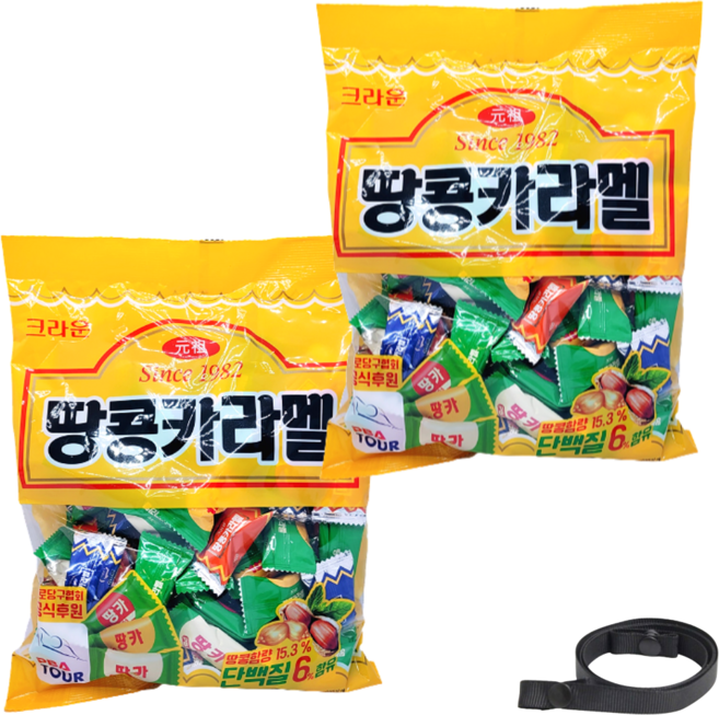 크라운 땅콩캬라멜 324g + 스윗플래닛 마스크줄, 2세트