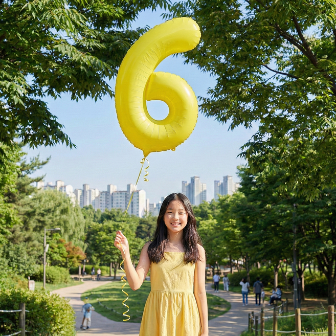 이벤트홀릭 헬륨 완제품 초대형 숫자풍선 40인치, 1개, 옐로우 6