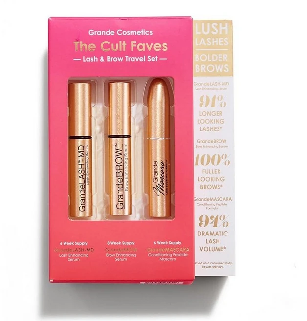 GrAND &e Cosmetics 2단계 속눈썹 시스템 세트 &eLASH-MD & &eMASCARA 컨디셔닝 펩타이드 마스카라 풍성하고 하며 오래 보이는 속눈썹용, 컬트 페이브 세트 - 쿠팡