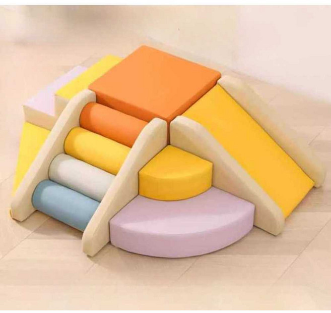 쿠션 실내 놀이터 계단 놀이방 클라이밍 슬라이딩, 1개, 반원형 2단 사다리