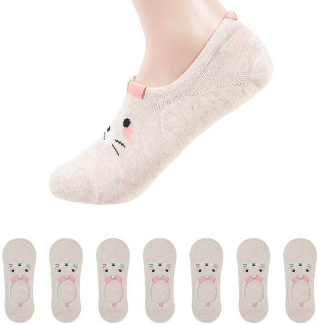 삭스너 여성용 애니멀 안벗겨지는 덧신 양말 8켤레