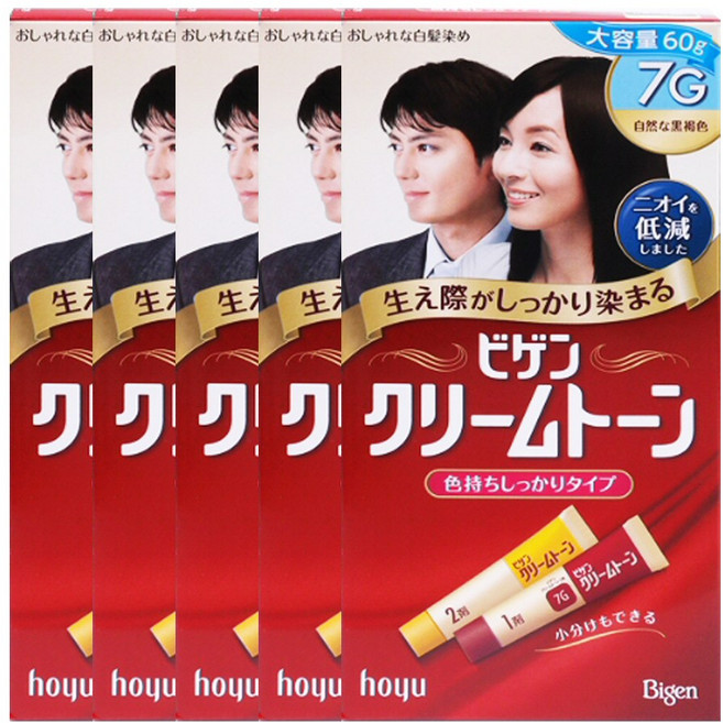 비겐크림톤 염색약 7G 자연흑갈색 60g X 5개
