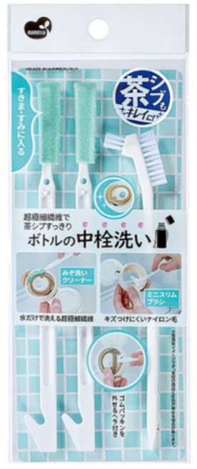 마메이타 보온병 마개 전용 세척솔 세트, White, 4개