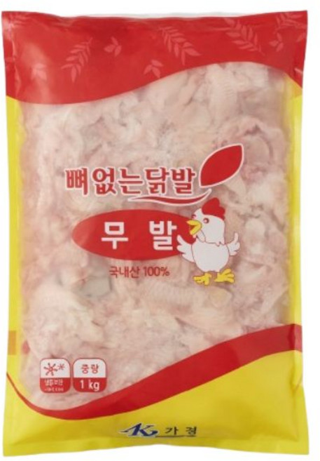 힐링미트 국내산 무발 1kg 냉동 뼈없는 무뼈닭발, 1개