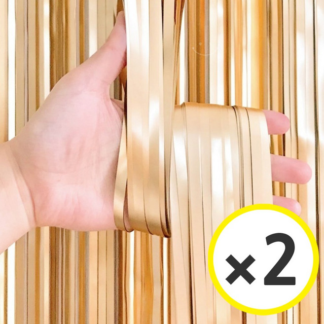 생일파티 용품 파티커튼 42컬러 홀로그램/새틴 무광/파스텔/샤이니 포토존 소품 은박 수술 가랜드 커튼 [에브리띵스마일], 새틴 샴페인골드, 2개