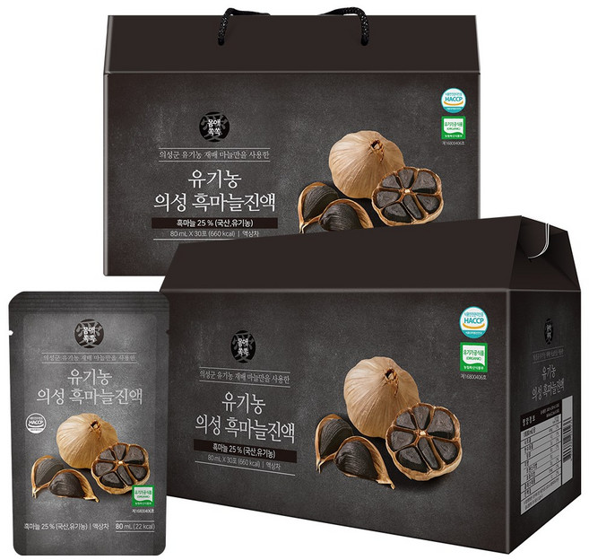 몸애쏙쏙 유기농 의성 흑마늘진액, 80ml, 60개