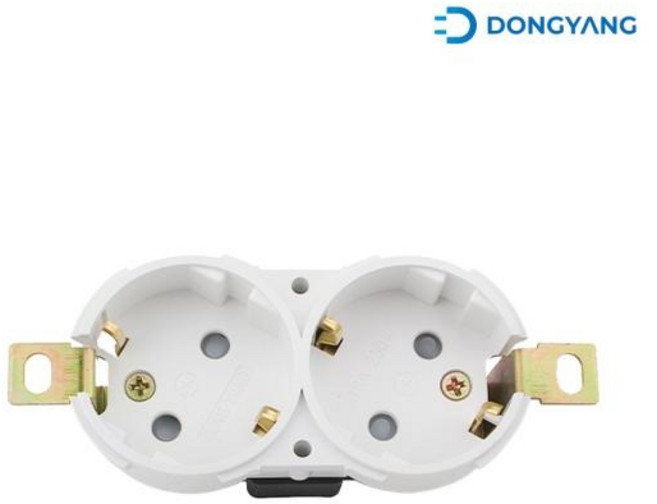 (동양전자) 매입형 2구 접지콘센트(케이블릴용/닥트용) (DYC-C201), 1개