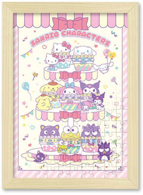 산리오 컵케이크 랜드 직소 퍼즐+액자 세트 캐릭터 500피스, 단품, 1개
