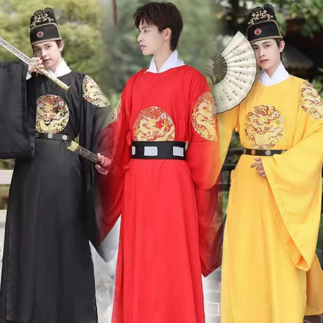 흑룡포 의상 왕 곤룡포 사극 코스프레 조선시대 임금, 1개, 다크브라운 스타일 29 둥근 칼라 코트