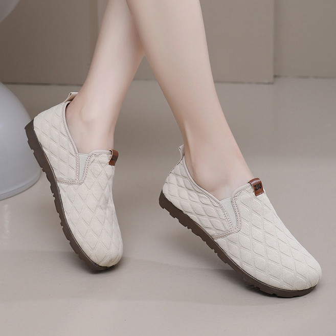 SAHINER 여성 니트 슬립온 단화 퀼팅 디자인 캐주얼 신발 ANX15