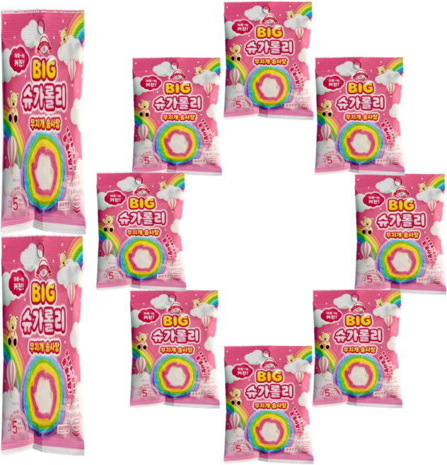 빅 슈가롤리 솜사탕, 10g, 10개