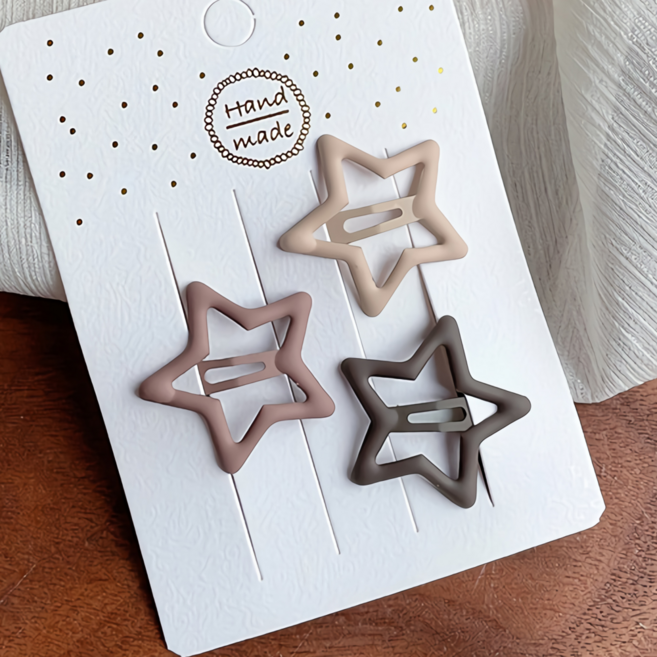 오와이앤 스타 똑딱핀 세트 3P 미니 머리핀