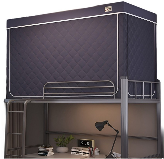 브릿지오 난방 방한 텐트 암막 수면 보온 텐트 1인용 1층 2층 침대 집안 거실 수면 벙커 침대 모기장 사생활 보호 기숙사 방풍 엠보싱 누빔 텐트