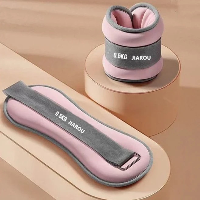 옵티폴리 여성 밴드형 모래주머니 0.5kg 2개입 발목모래주머니 손목모래주머니 중량밴드 홈트밴드 헬스밴드 운동밴드 훈련밴드, 1kg, 연핑크