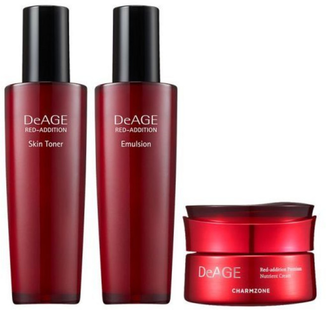 참존 디에이지 레드 에디션 3종 기초세트 스킨 120ml + 에멀전 120ml + 크림 50..., 단일옵션, 1