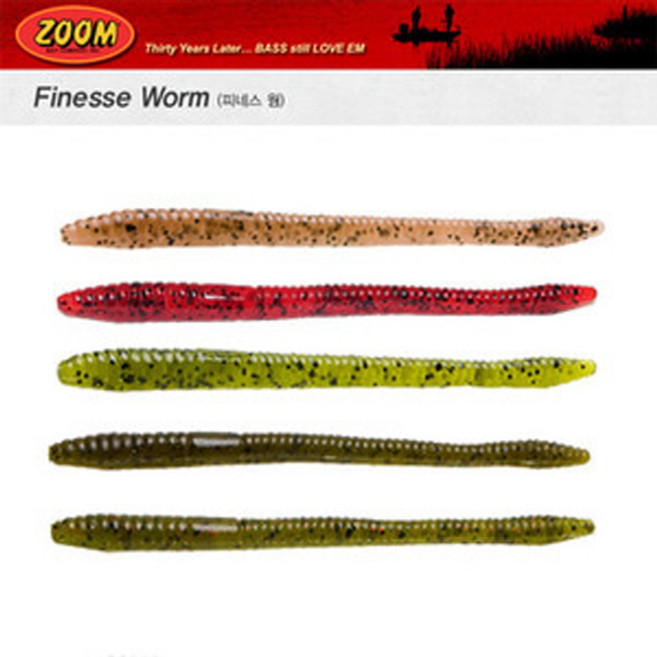 줌 피네스 5인치 ZOOM Finesse 피네스웜, 004-054 Watermelon Red
