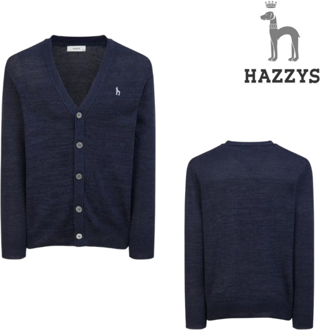 [백화점 정품] 헤지스 남성 네이비 면혼방 가디건 보온 간절기 캐주얼 출퇴근 일상 데일리룩