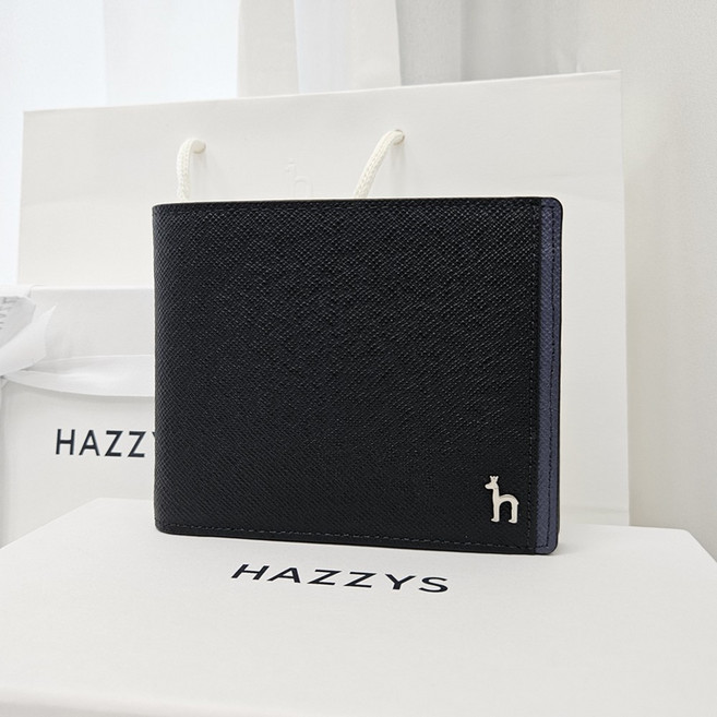 [정품/선물포장] 헤지스 남성 사이드배색 반지갑 쇼핑백포함+THE HENEM더스트백