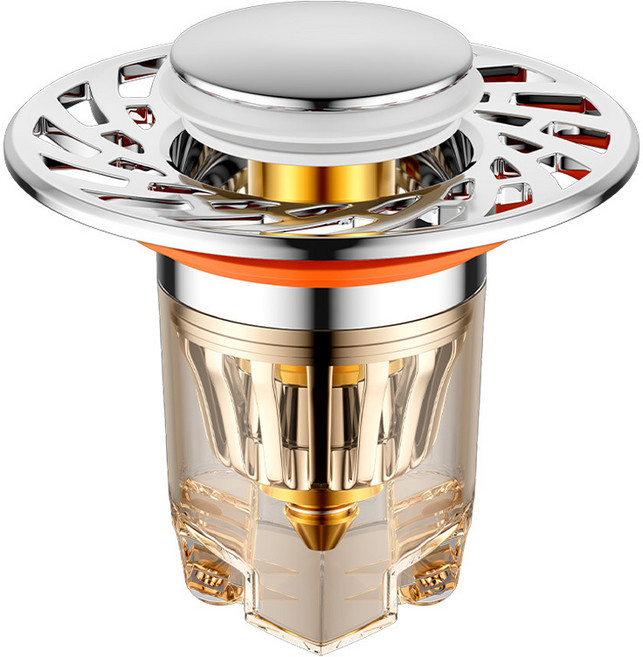 洗臉盆塞 漏水塞 落水頭 水槽彈跳芯 彈跳漏水塞 臉盆塞 堵水器 下水器, 面盆塞(茶透), 1個