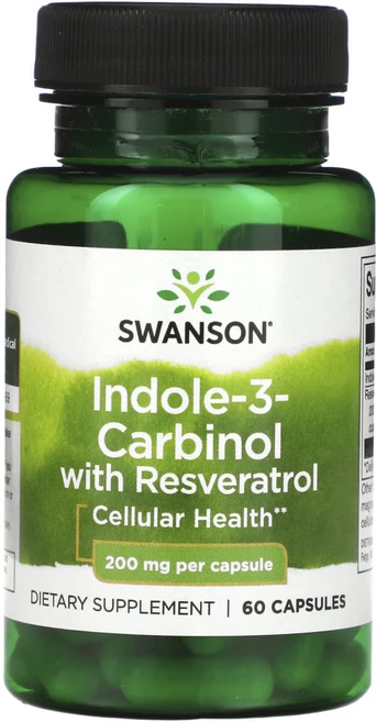 Swanson 인돌-3-카르비놀 및 레스베라트롤 200mg 캡슐 60정, Swanson 인돌-3-카르비놀 및 ..., 1개 - 쿠팡